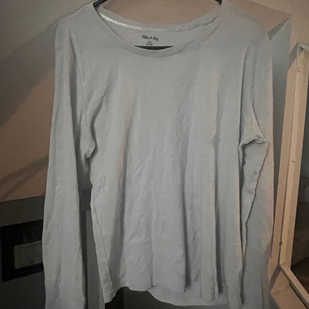 Long sleeve silver sparkly shirt